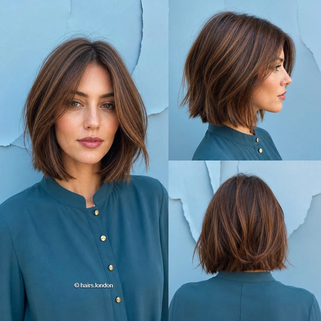 25 Brunette Bob Haircuts, From Sleek Jawline Shapes to Textured Lobs Chestnut Sideswept Texture