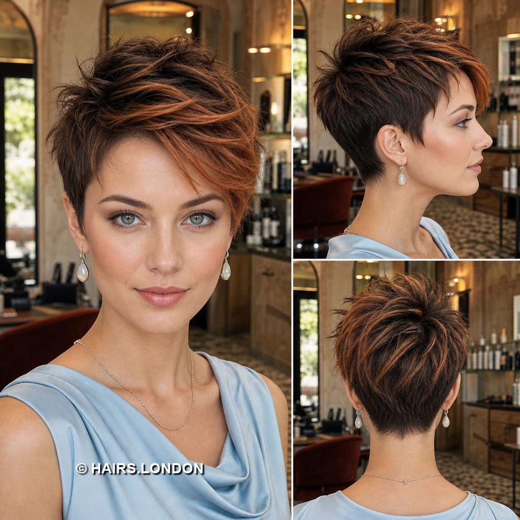 17 Textured Pixie Haircuts with Sweeping Fringes and Tapered Napes Chestnut Softbang Pixie