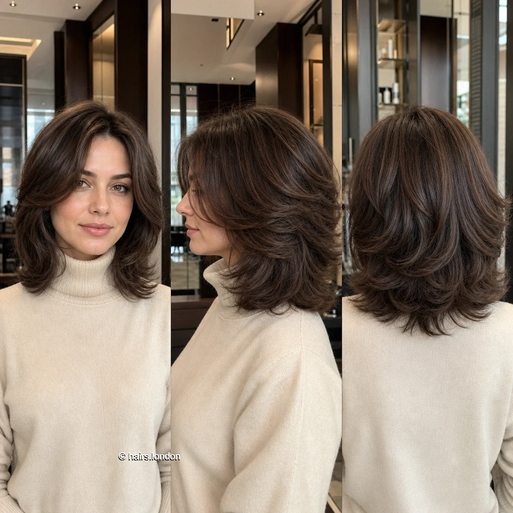 20 Rounded and Layered Bob Haircuts for a Shape That Moves Chestnut Sweeping Lob