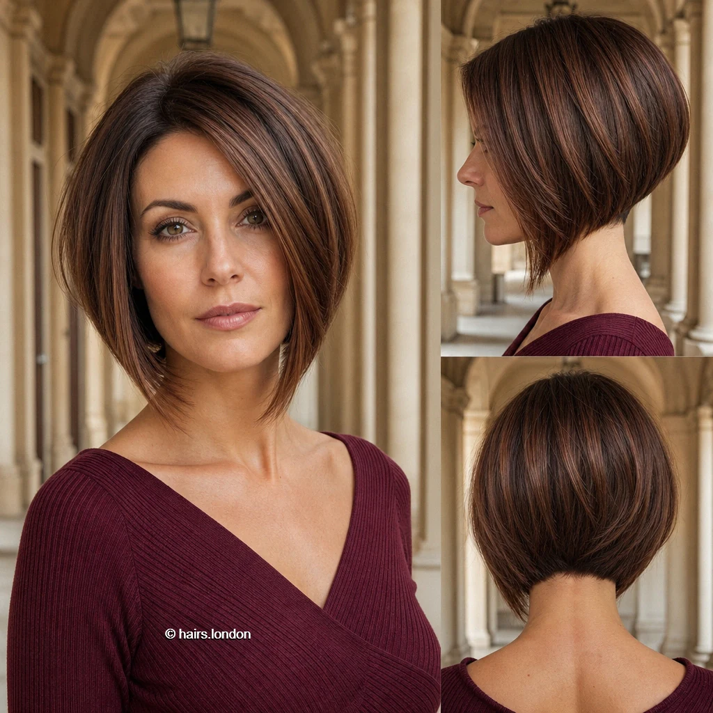 20 Bob Haircuts: Angled, Graduated and Textured Ideas Chestnut Tapered Bob