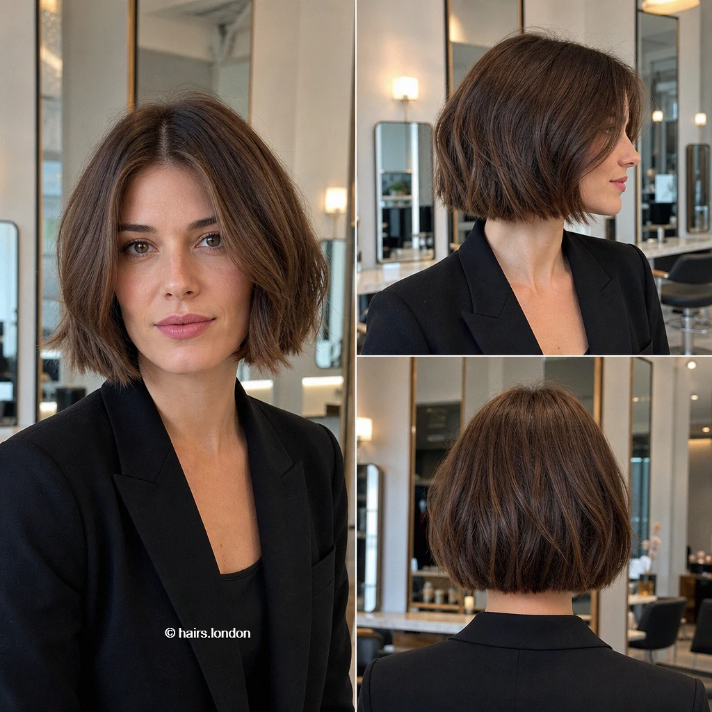 20 Brown Bob Haircuts: Rounded, Layered, Wavy and Angled Ideas Chestnut Tousled Cut