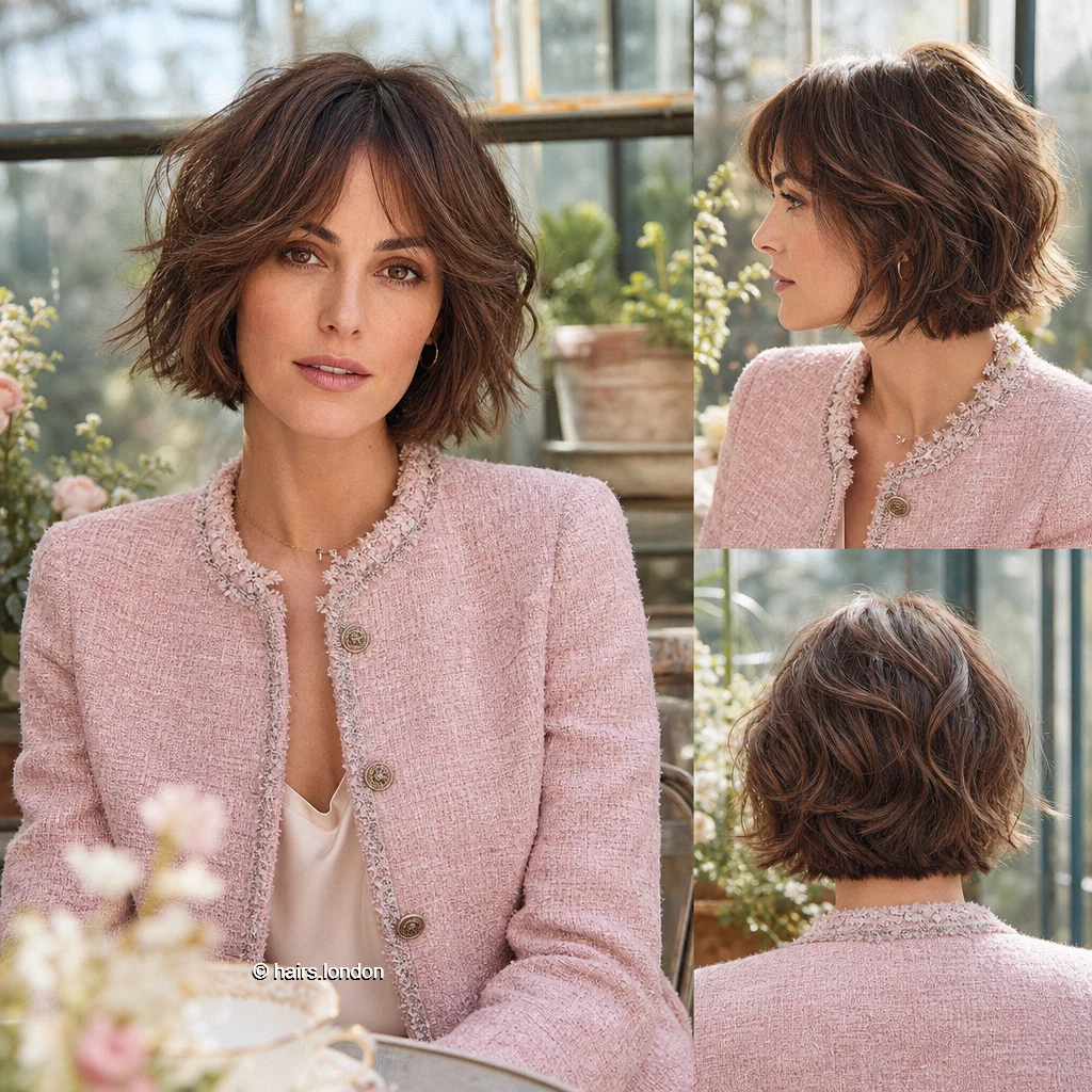 19 Bob Haircuts From Sleek Jawline Shapes to Textured Crops Chestnut Wavy Bob