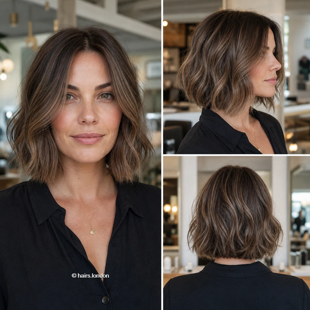 20 Bob Haircut Ideas: Rounded, Textured, A-Line and Stacked Shapes Chestnut Wavy Bob