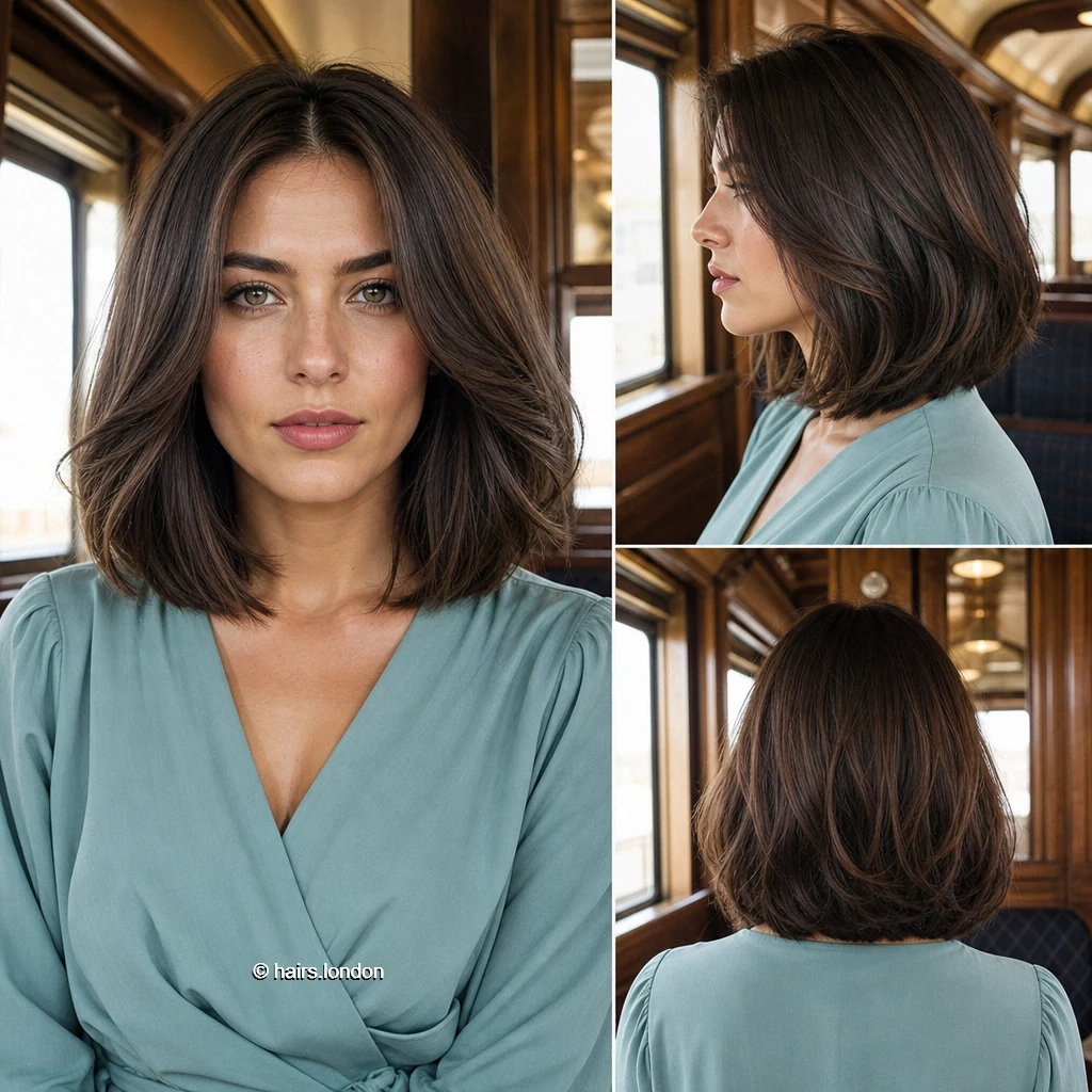 22 Brunette Bob Haircuts, from Soft Waves to Sculpted Shapes Chocolate Layered Bob