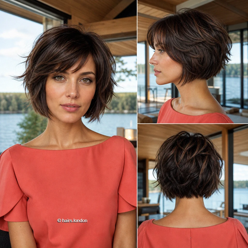 20 Bob Haircuts: Angled, Graduated and Textured Ideas Chocolate Shaggy Bob