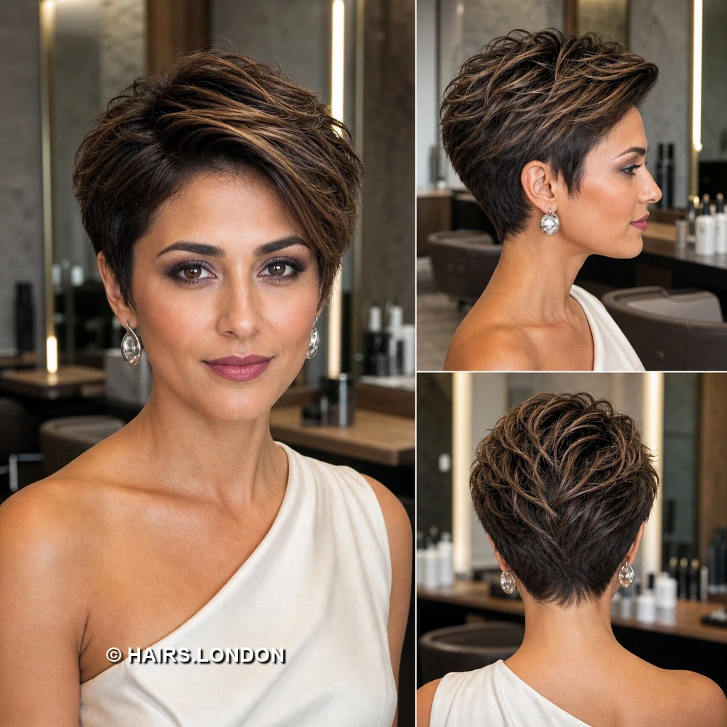 18 Textured Pixie Haircuts with Swept Fringe and Tapered Napes Chocolate Undone Pixie