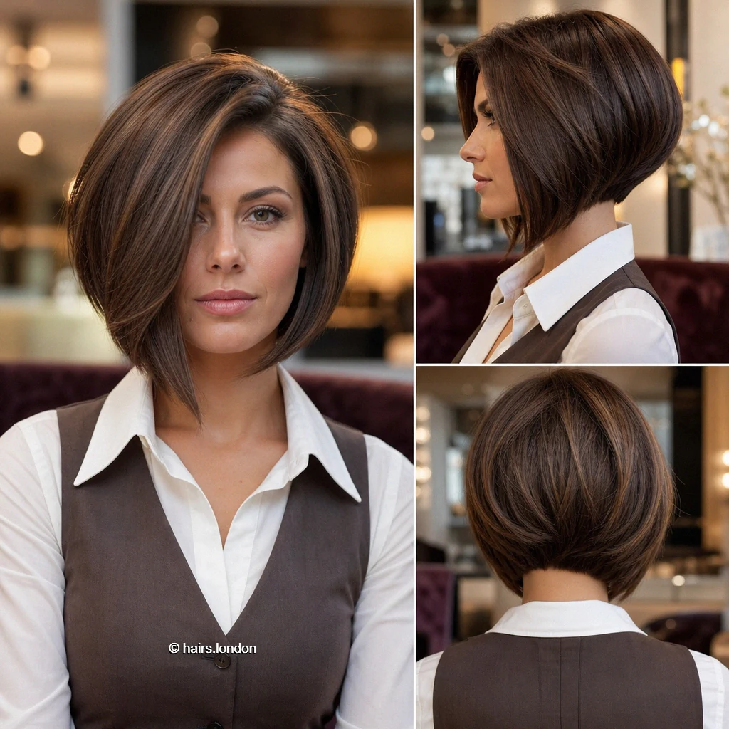 20 Brunette Bob Haircuts: Graduated Shapes and Textured Styles Chocolate Voluminous Bob