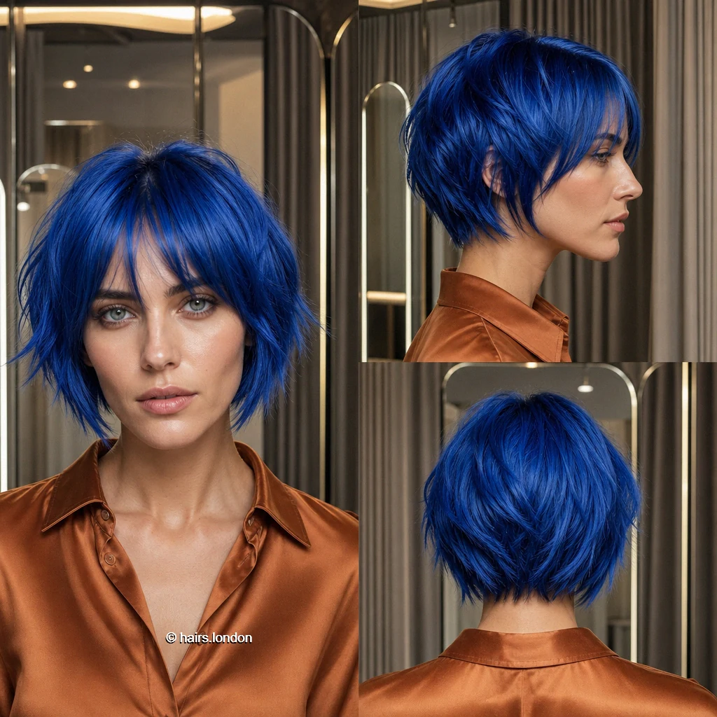 Cobalt Shaggy Bob