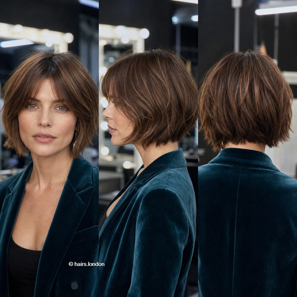 20 Bob Haircuts: Angled, Graduated and Textured Ideas Cocoa Curtain Bob