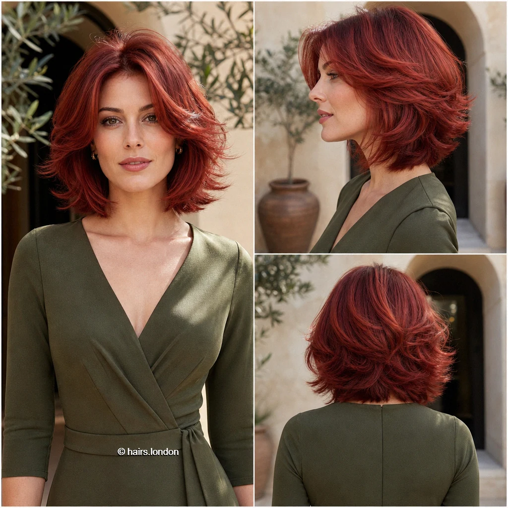 20 Red Bob Haircuts, From Rounded Copper Cuts to Textured Burgundy Styles Copper Feathered Bob