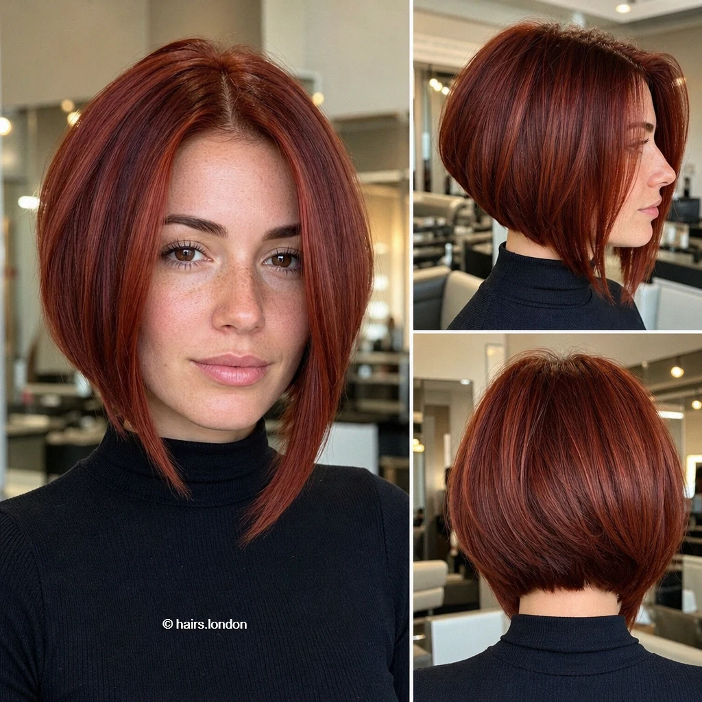 20 Red Bob Haircuts, From Sleek Angles to Textured Layers Copper Longfront Bob