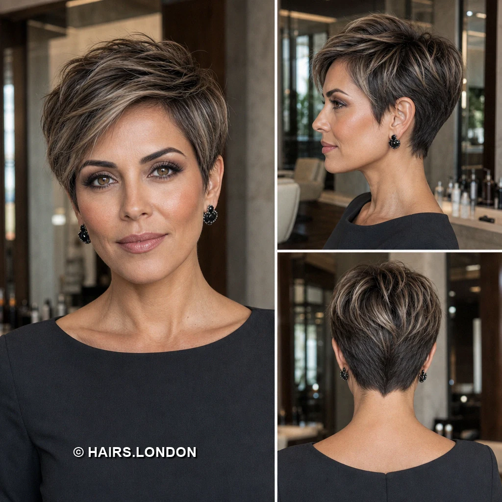 19 Highlighted Pixie Haircuts with Shape, Texture, and Lift Copper Piecey Crop