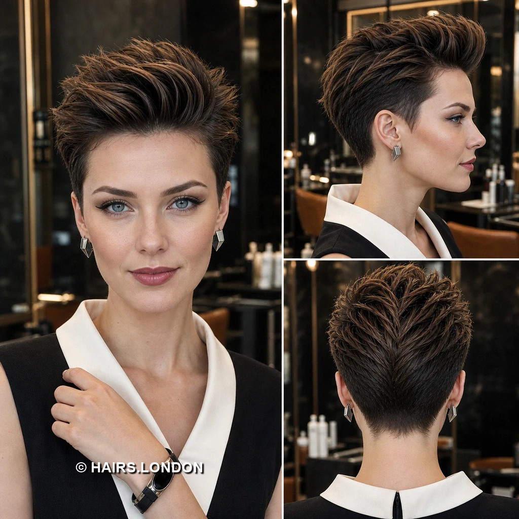 18 Short Textured Pixie Haircuts for Brunette Hair Copper Ringlet Taper