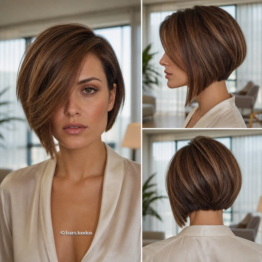 20 Brunette Bob Haircuts: Graduated Shapes and Textured Styles Copper Rounded Bob
