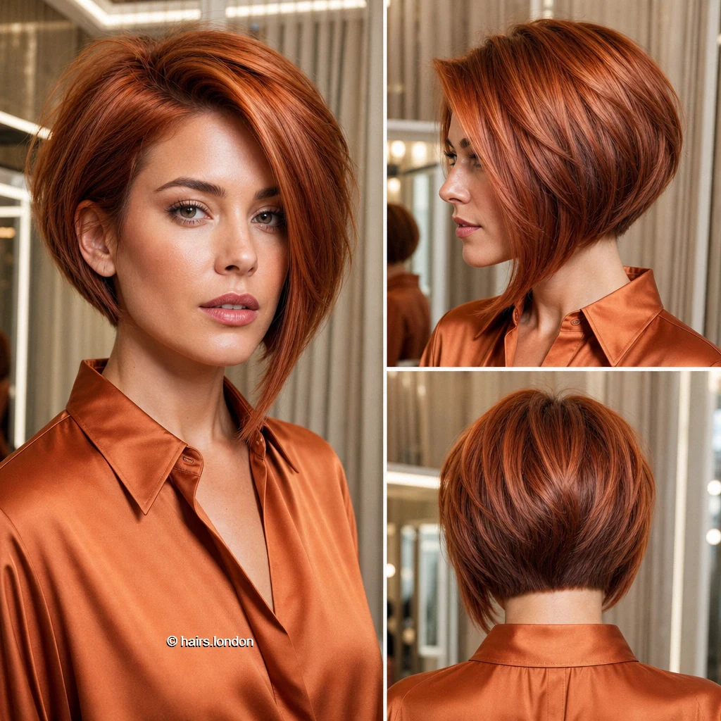 13 Red Bob Haircuts, From Sleek Graduated Shapes to Tousled Layers Copper Rounded Sweep