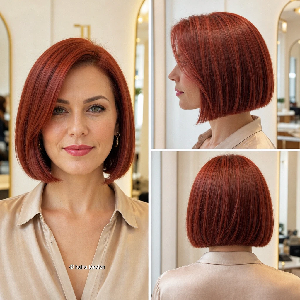 18 Red Bob Haircuts, From Tousled Copper to Sleek Burgundy Copper Sleek Bob