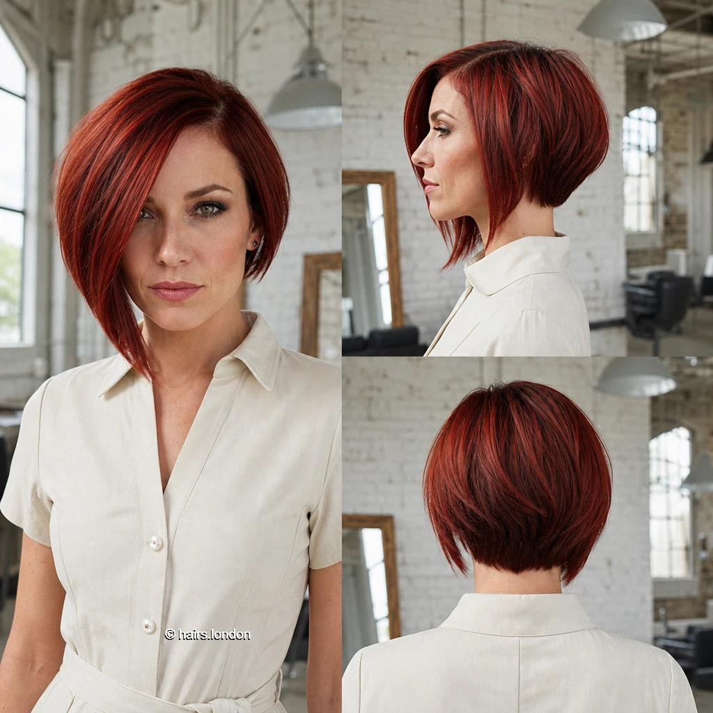 13 Red Bob Haircuts, From Sleek Graduated Shapes to Tousled Layers Copper Sloping Graduation