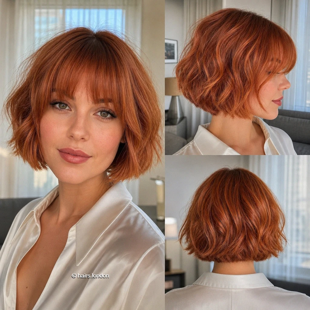 20 Red Bob Haircuts, From Polished Auburn to Textured Copper Copper Tousled Bob