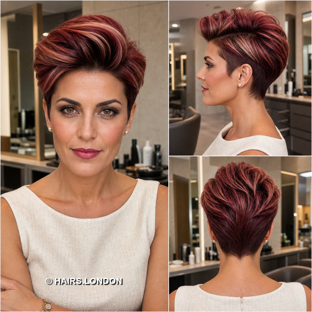 Copperrose Burgundy Quiff