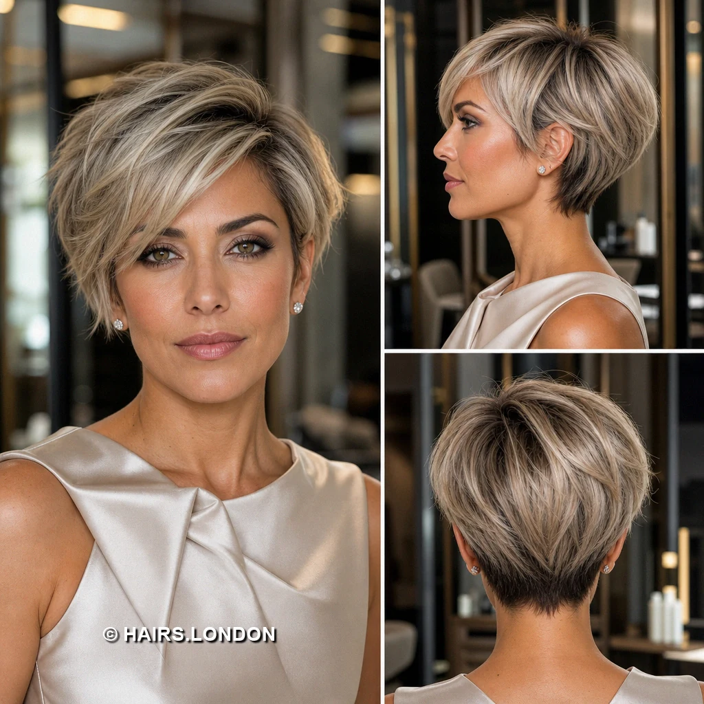 18 Short Blonde Pixie Cuts With Swept Fringes and Tapered Napes Cream Voluminous Crop
