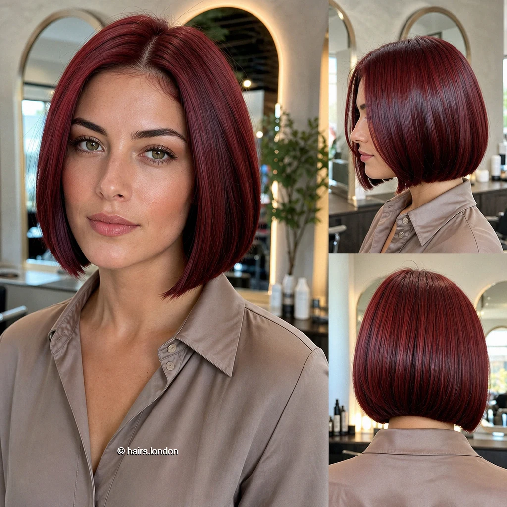 20 Red Bob Haircuts, From Sleek Chin-Length Shapes to Short Layered Cuts Crimson Sleek Bob