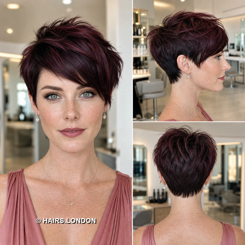 20 Burgundy Pixie Cuts, From Sleek Sweeps to Sculpted Curls Crimson Tousled Pixie