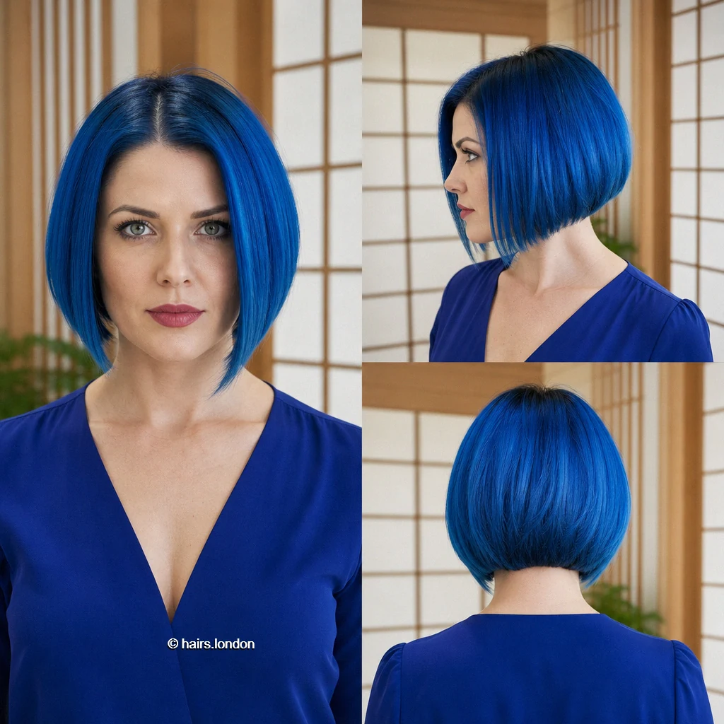 18 Blue Bob Haircuts, From Sleek Lines to Textured Layers Electricblue Aline Bob