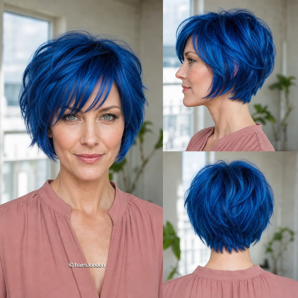 20 Blue and Green Bob Haircuts, From Sleek to Textured Electricblue Layered Bob