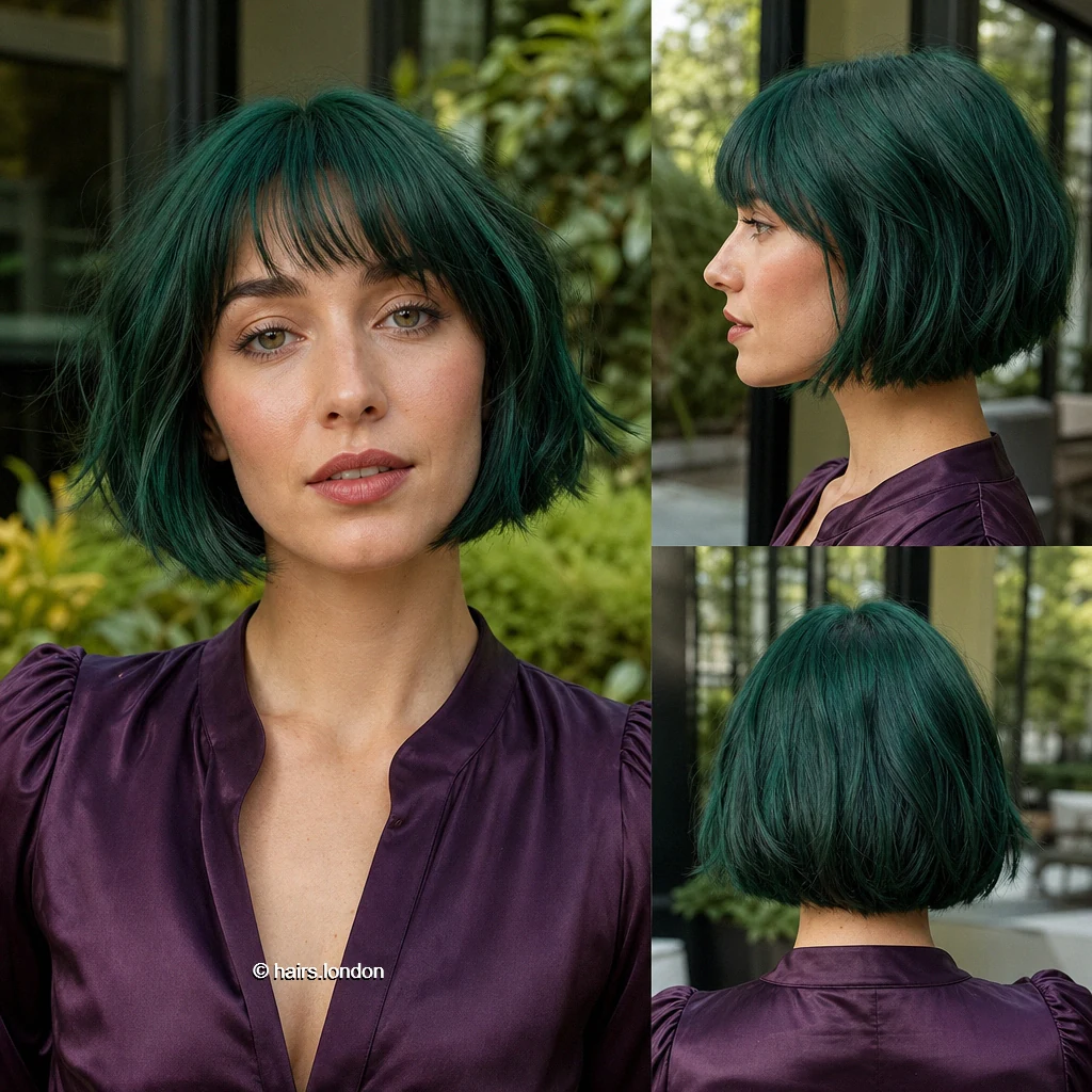 20 Blue and Green Bob Haircuts, From Smooth Lines to Soft Layers Emerald Airy Bob