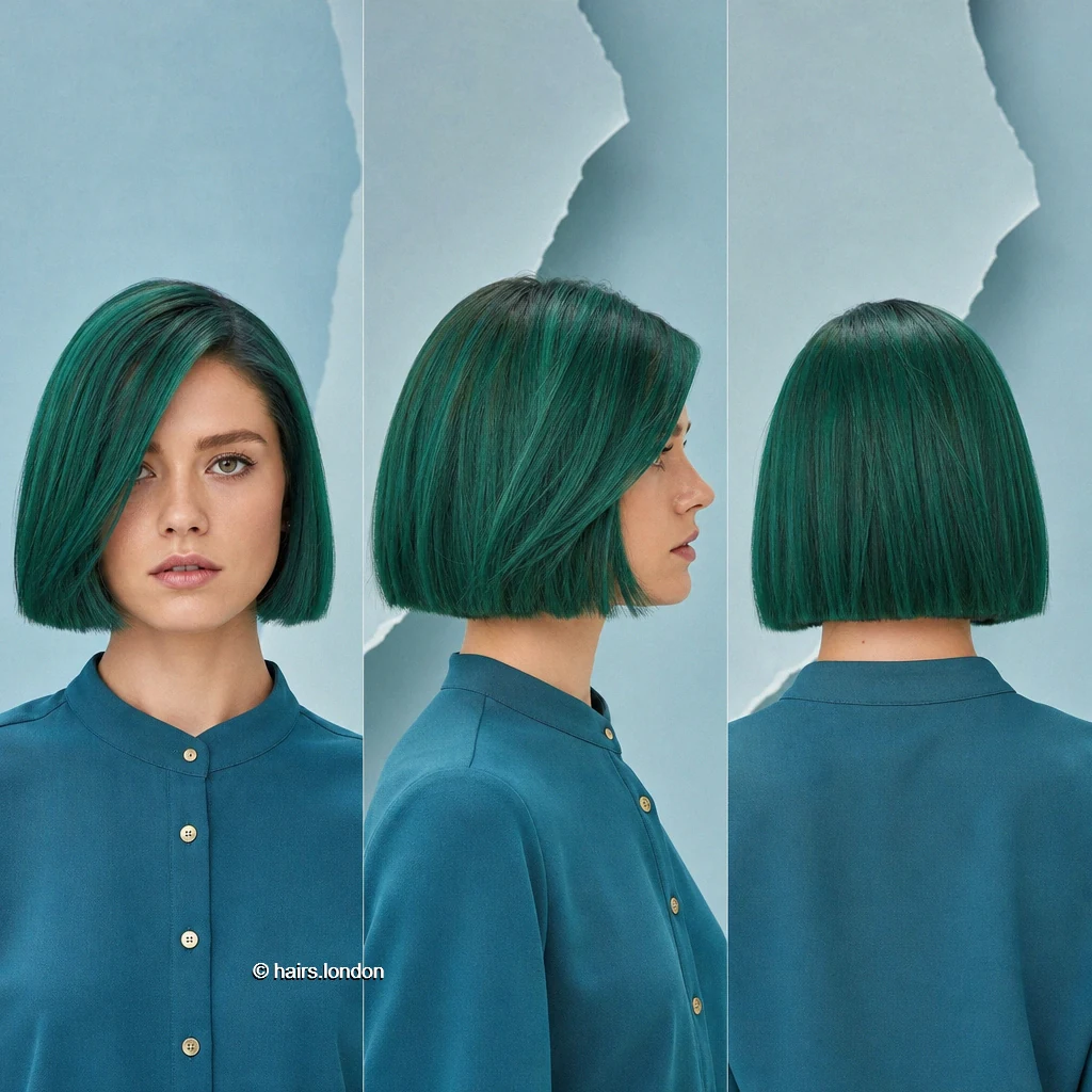 20 Blue and Green Bob Haircuts, From Smooth Lines to Soft Layers Emerald Blunt Bob