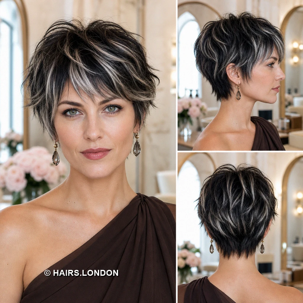 19 Colorful Textured Pixie Cuts with Shape and Movement Emerald Diagonal Pixie