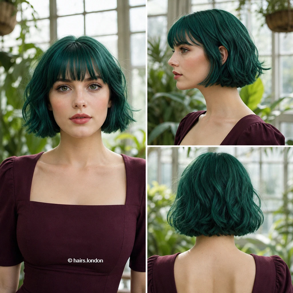 20 Teal Bob Haircuts, From Sleek Jaw-Length Shapes to Textured Short Bobs Emerald Tousled Bob