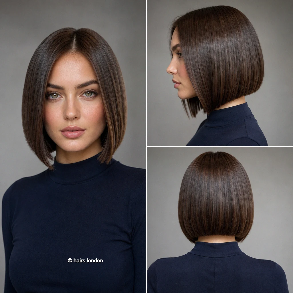 25 Brunette Bob Haircuts: Sleek Lines, Soft Layers and Short Stacks Espresso Aline Bob