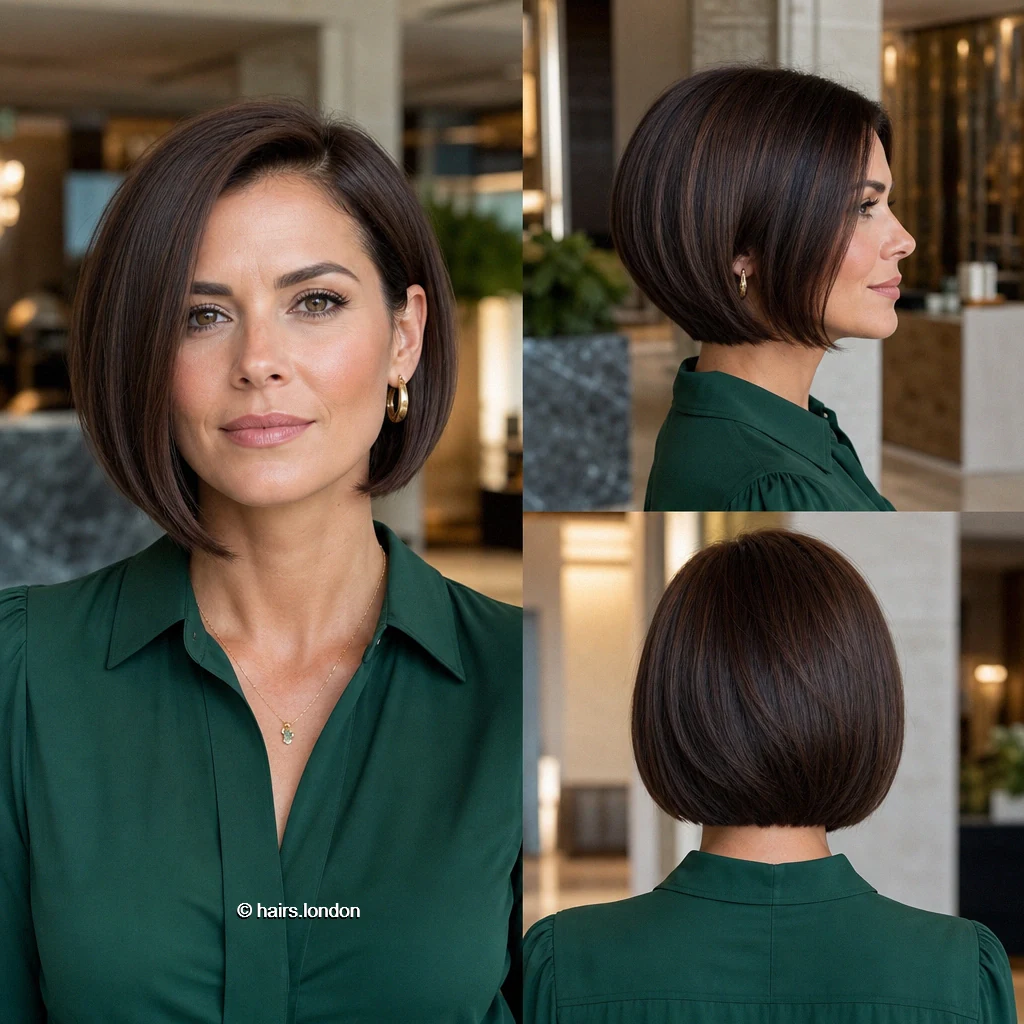 20 Brown Bob Haircuts: Rounded, Layered, Wavy and Angled Ideas Espresso Rounded Bob