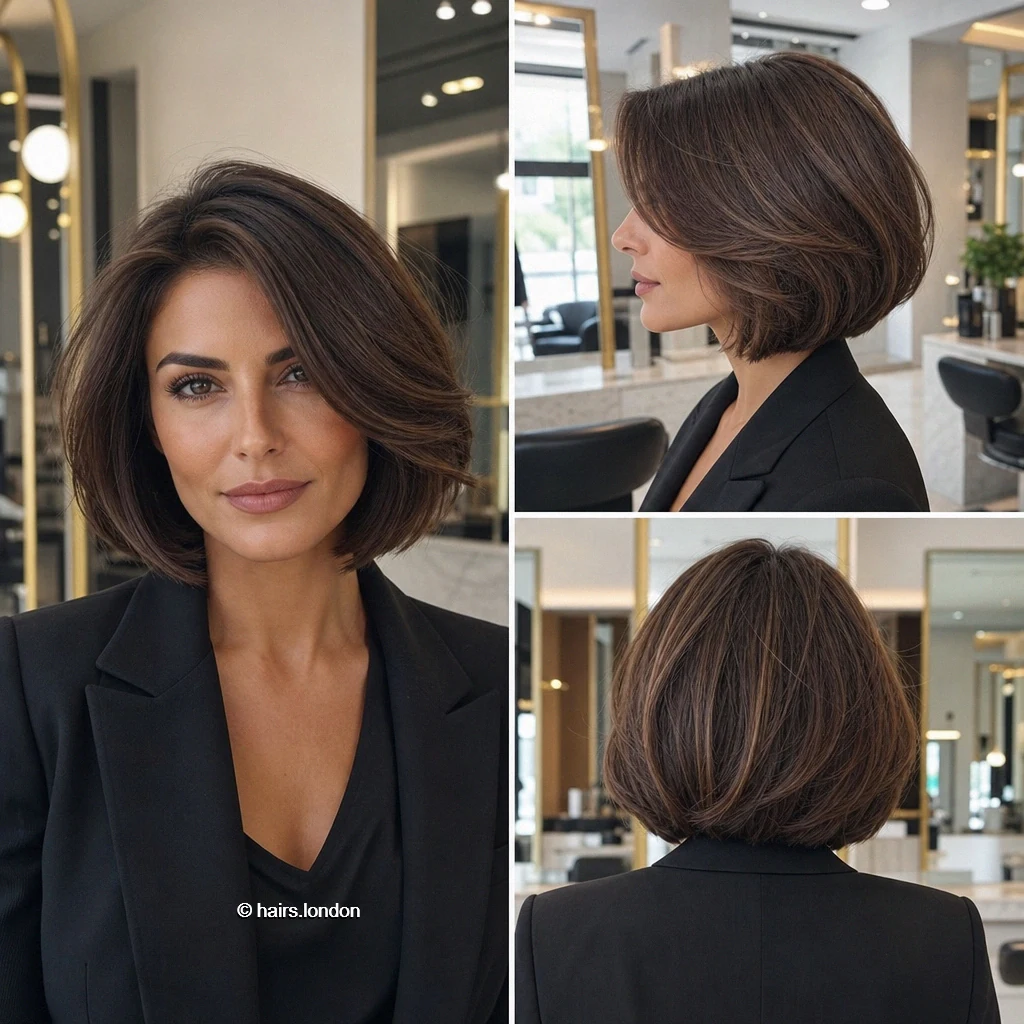 20 Rounded and Layered Bob Haircuts for a Shape That Moves Espresso Sculpted Bob