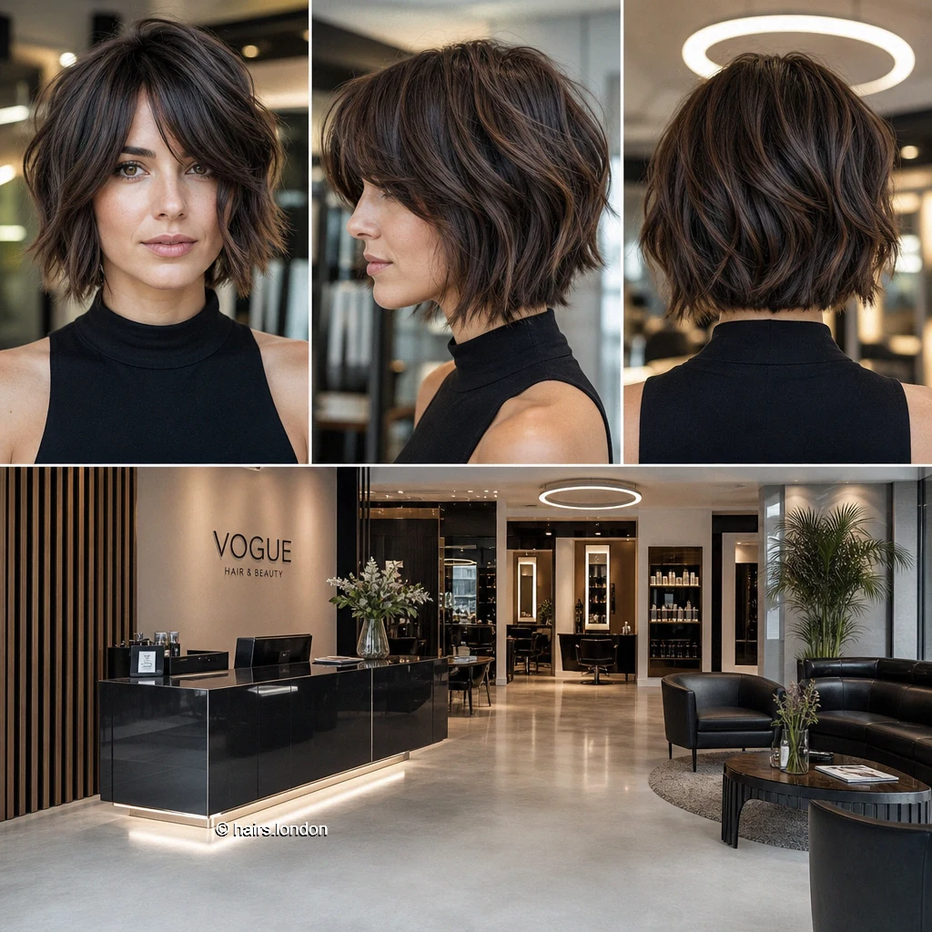 20 Brunette Bob Haircuts: Graduated Shapes and Textured Styles Espresso Shaggy Bob
