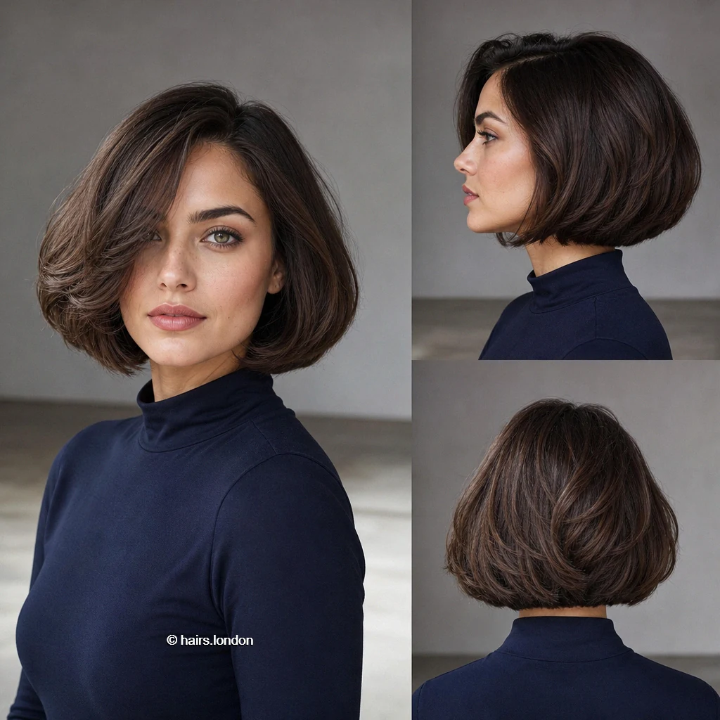 20 Rounded and Layered Bob Haircuts for a Shape That Moves Espresso Swept Bob