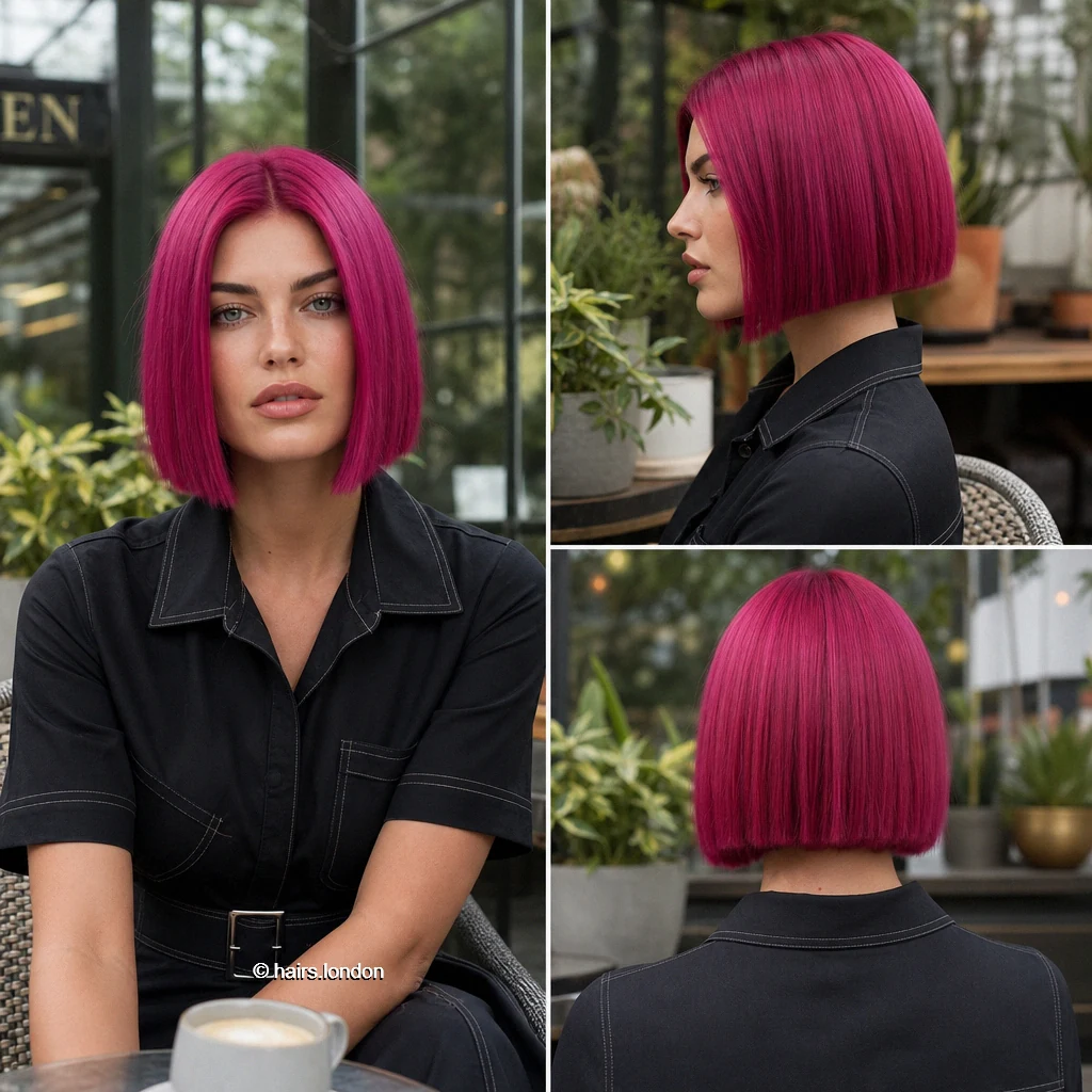 20 Magenta Bob Haircuts: Shapes from Blunt to Shaggy Fuchsia Blunt Bob