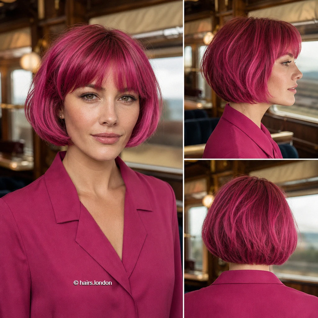 20 Magenta Bob Haircuts: Shapes from Blunt to Shaggy Fuchsia Fringed Bob
