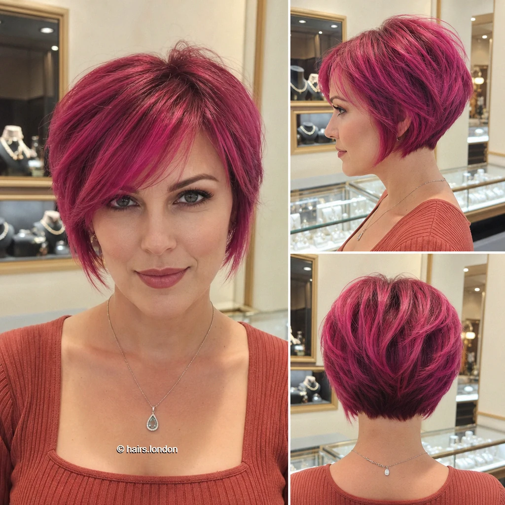 Fuchsia Swept Bob