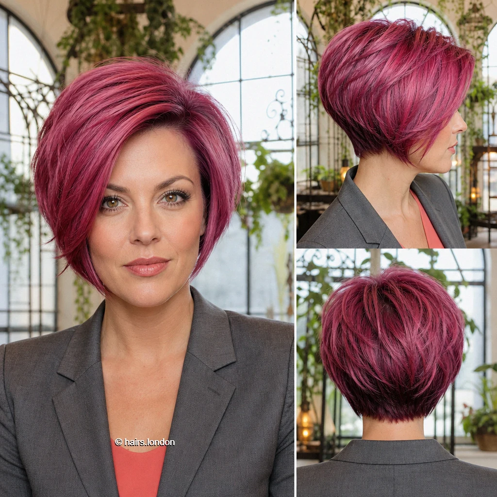 20 Magenta Bob Haircuts: Shapes from Blunt to Shaggy Fuchsia Tapered Bob