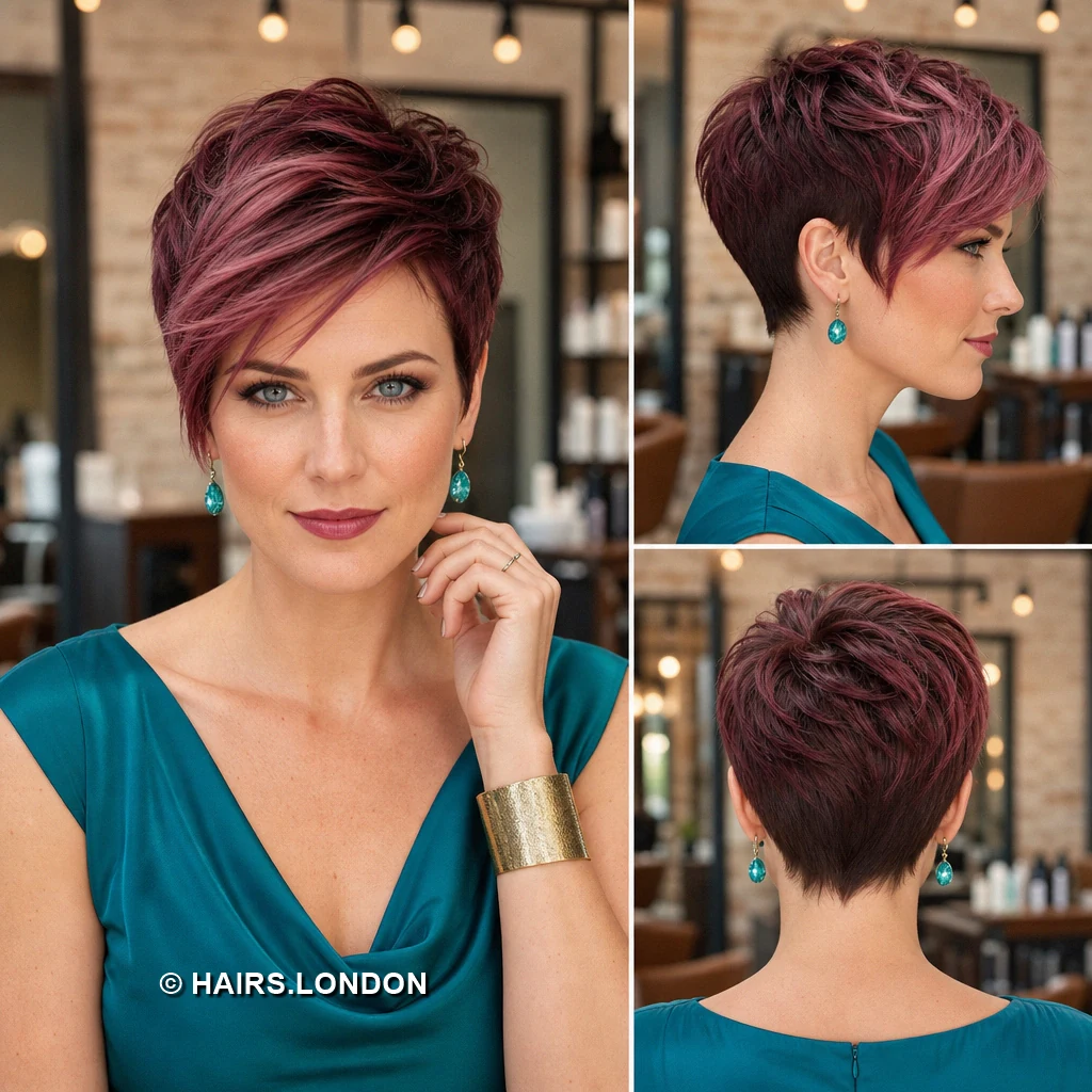 17 Purple Pixie Haircuts with Sweeping Fringes and Textured Crowns Fuchsia Violet Pixie