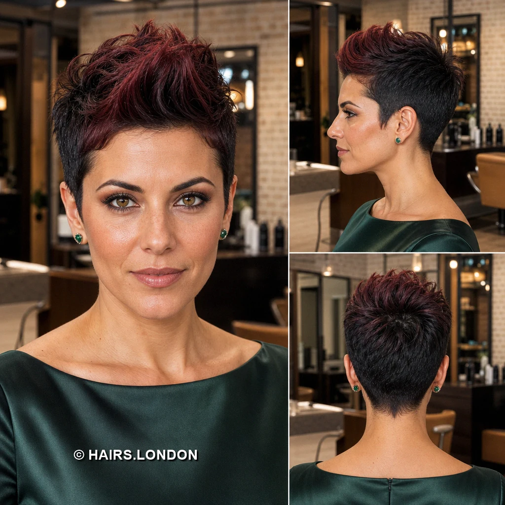 20 Burgundy Pixie Cuts, From Sleek Sweeps to Sculpted Curls Garnet Softfringe Pixie