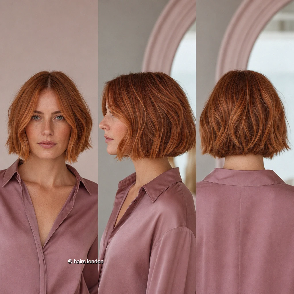 20 Red Bob Haircuts, From Polished Auburn to Textured Copper Ginger Wavy Bob