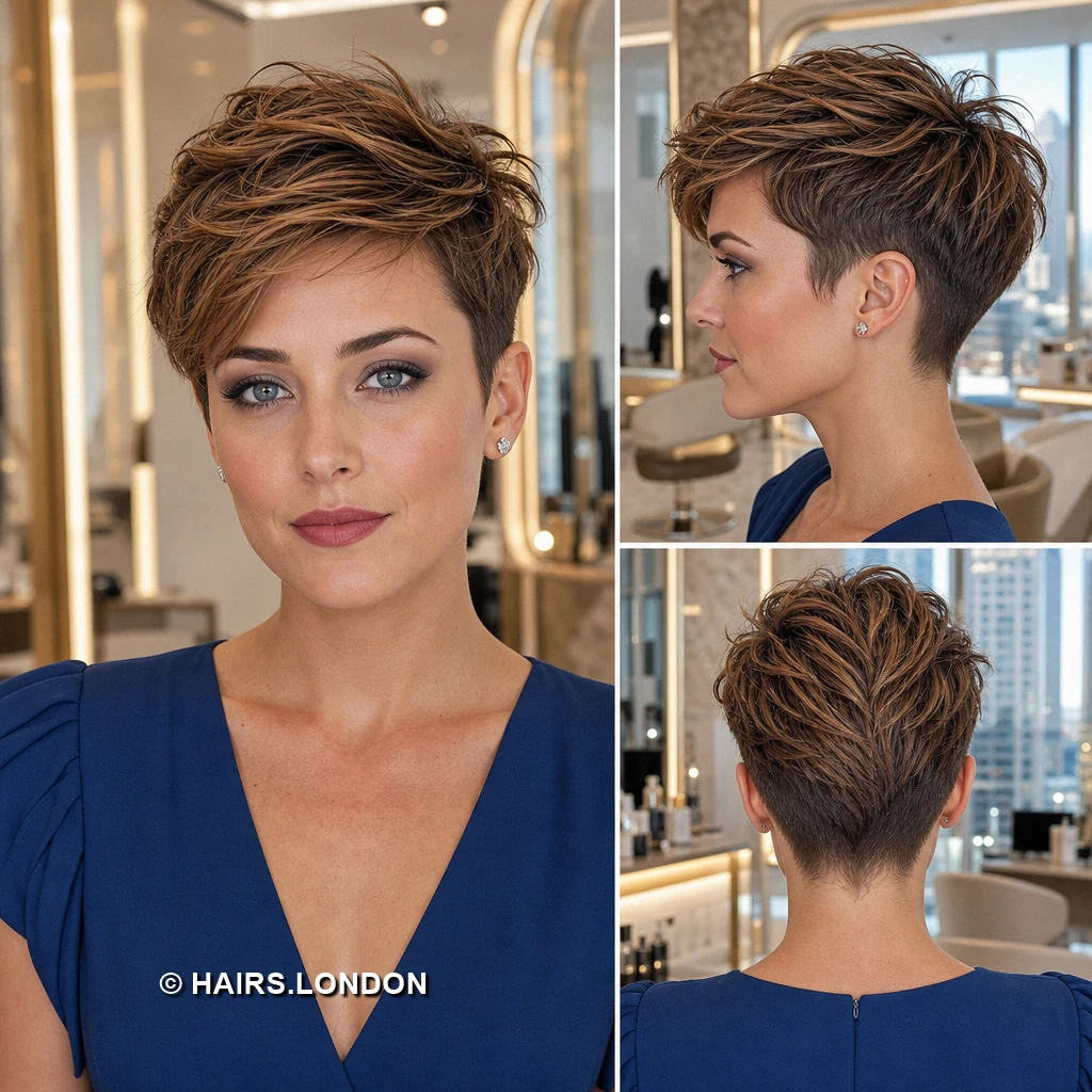 19 Highlighted Textured Pixie Cuts with Shape from Every Angle Golden Feathercrown Pixie
