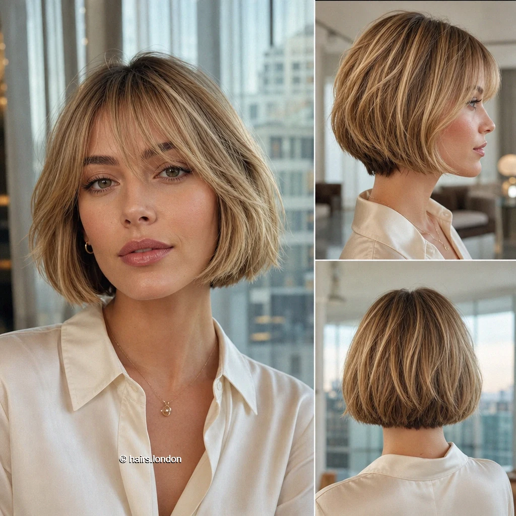 20 Bob Haircut Ideas, From Rounded Shapes to Airy Layers Golden Fringed Bob
