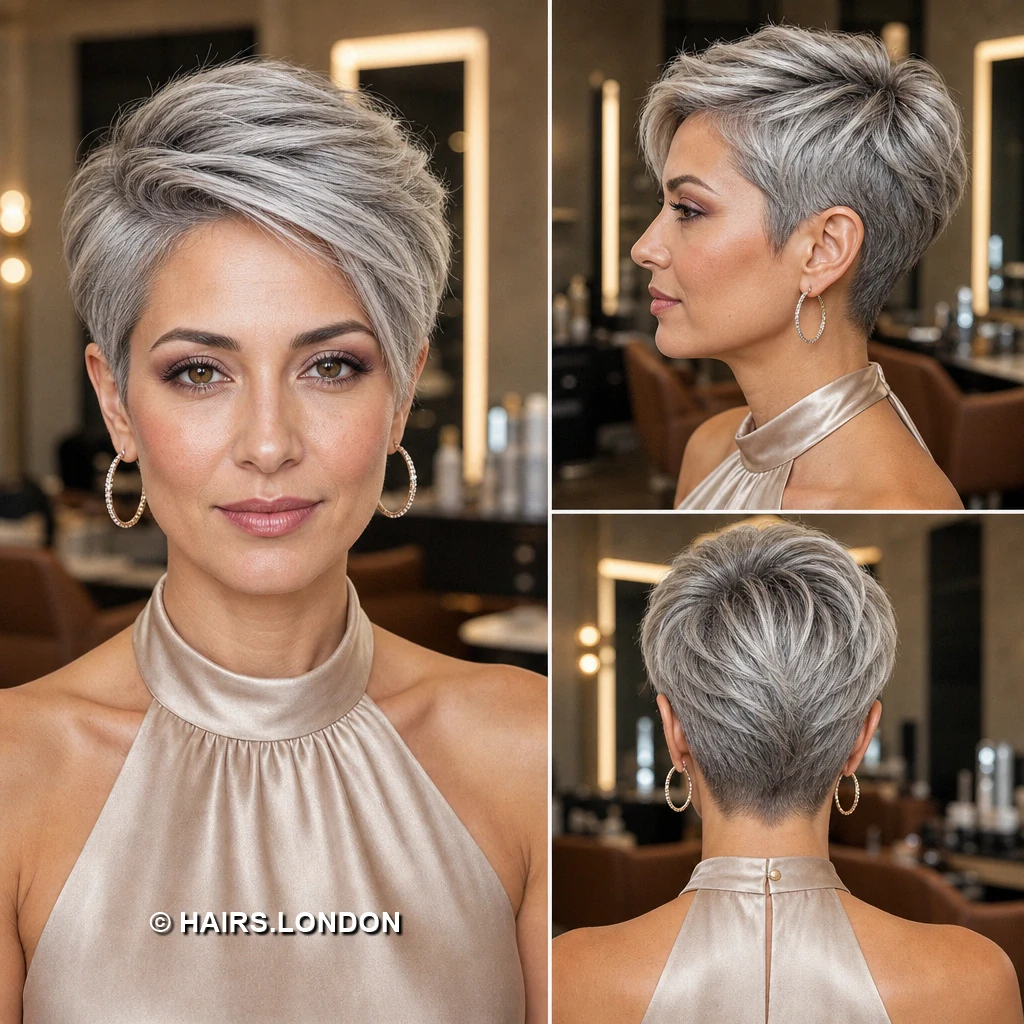 20 Silver Pixie Haircuts with Tapered Napes and Textured Crowns Gray Compact Pixie