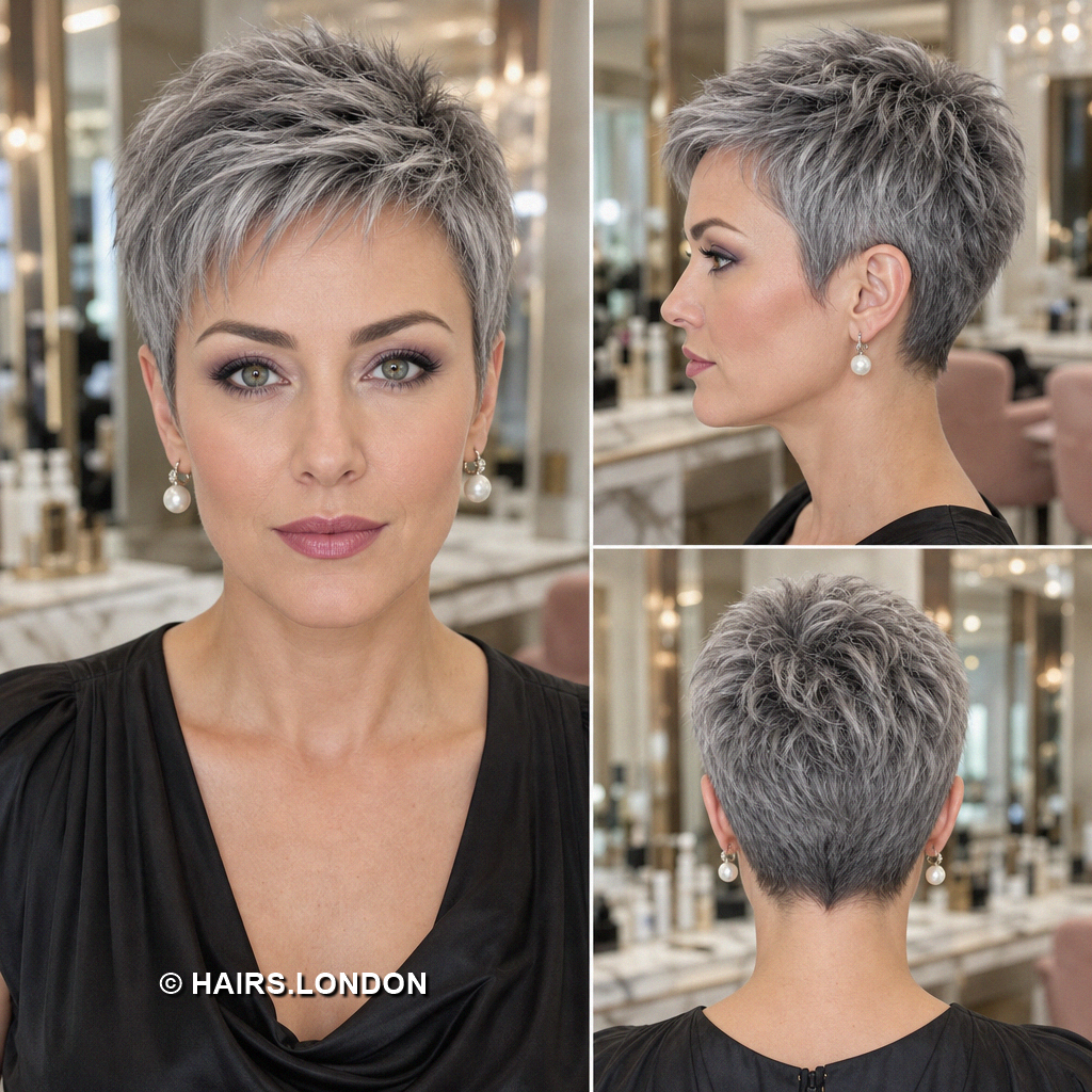 18 Gray Pixie Haircuts with Silver Waves Curls and Spiky Layers Gray Cropped Pixie