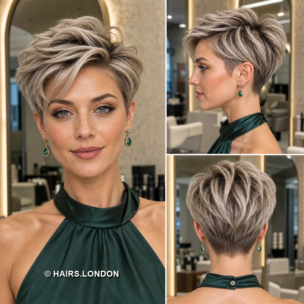 19 Ash Blonde Pixie Haircuts with Shape, Texture, and Lift Gray Feathered Sweep