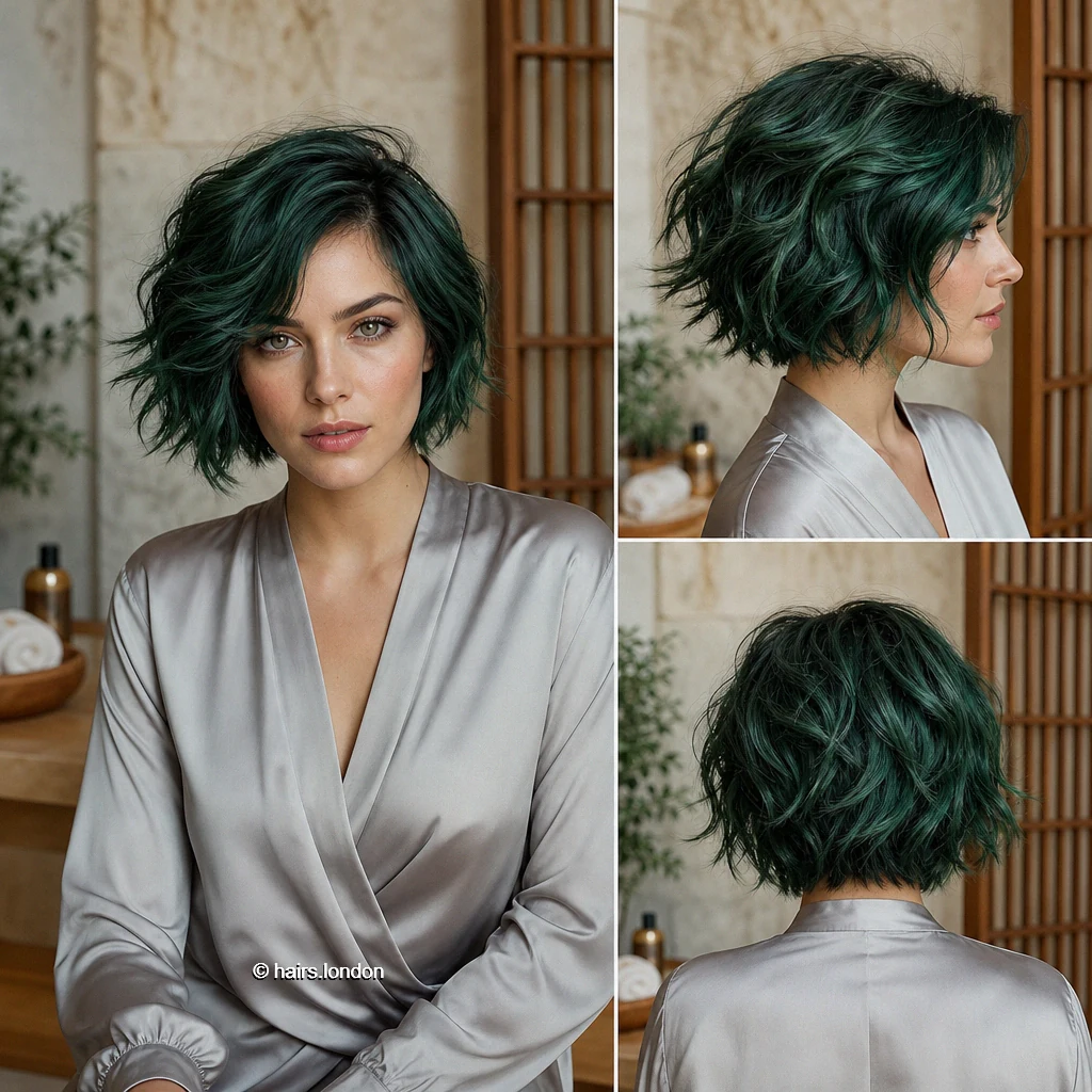 Green Wavy Bob